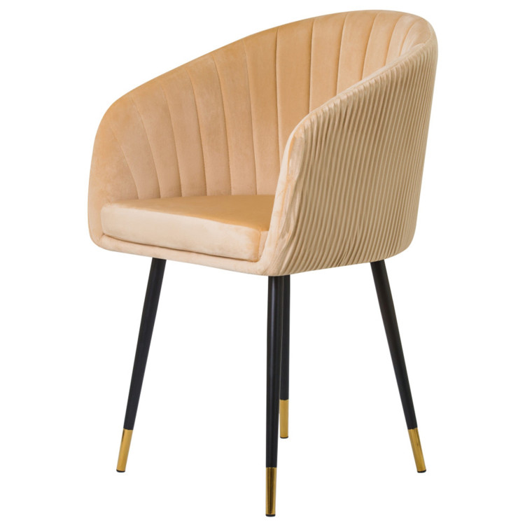 Стул обеденный с подлокотниками DOBRIN MARY, песочный велюр (1922-3)