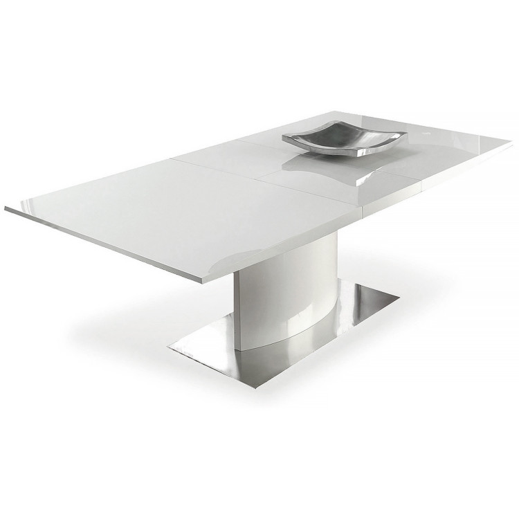 DUPEN DT-01-160 раздвижной обеденный стол с глянцевым покрытием на стальном основании