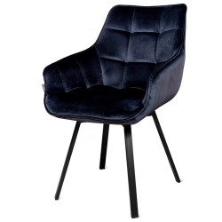 Стул-кресло EMILE синий / черный  с подлокотниками