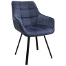 EMILE стул-кресло с обивкой тканью велюр, цвет синий / черный 