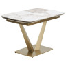 ALATRI 120 стол с керамической столешницей GLOSS LUXURY PANDORA SOLID CERAMIC / шампань, ®DISAUR