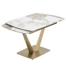 ALATRI 120 стол с керамической столешницей GLOSS LUXURY PANDORA SOLID CERAMIC / шампань, ®DISAUR