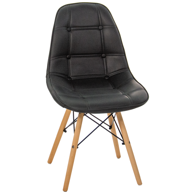 Стулья GH8088/DC888 Стул мягкий, ЧЕРНЫЙ экокожа, каркас массив бука