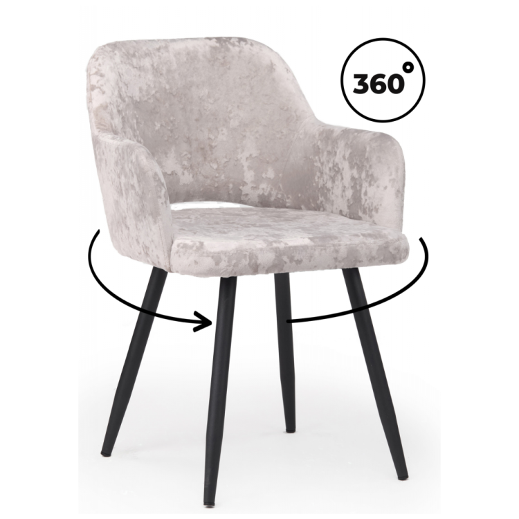 Стулья на металлокаркасе Эолин 360 латте (simple 008) / черный