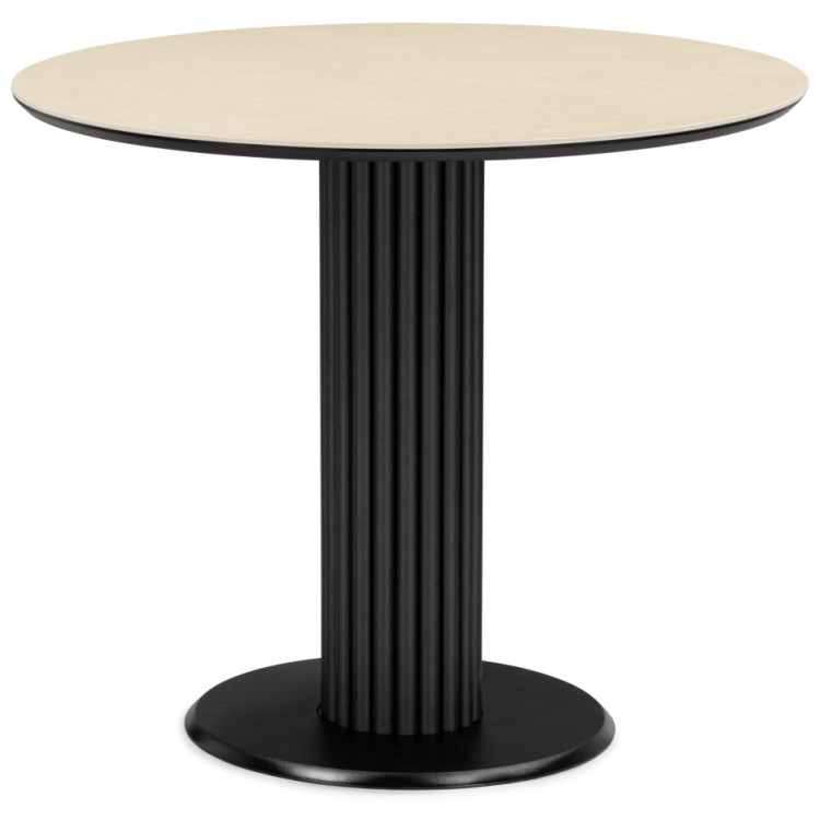 КЭМЕРОН 90 стол с керамической столешницей, цвет okara light yellow / черный каркас