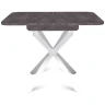 Обеденные столы Стол Твист раздвижной (100+30) камень темный / опоры белые