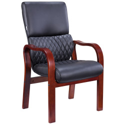 Стул руководителя Everprof President Wood CF Экокожа Черный