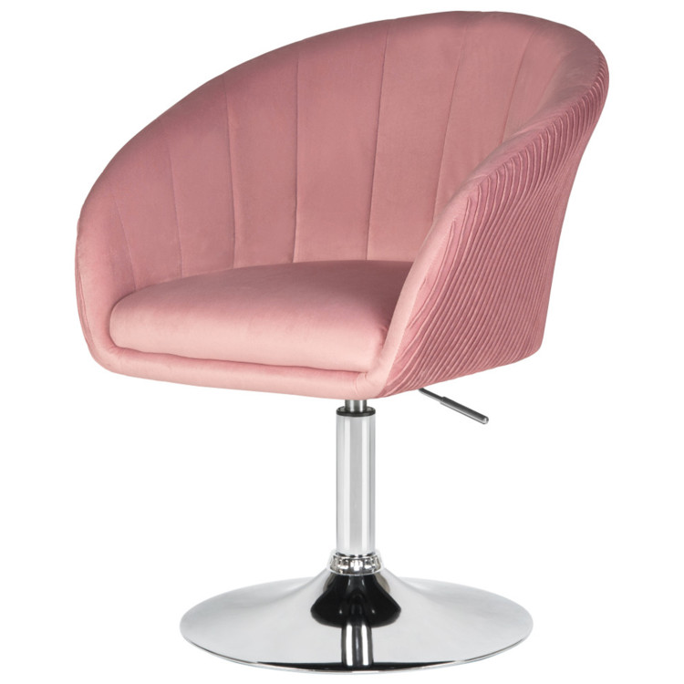 DOBRIN EDISON дизайнерское кресло с регулировкой по высоте с обивкой тканью велюр, цвет розовый