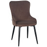 Стулья для гостиной DC444 Стул мягкий, КОФФЕЙНЫЙ#MJ 420-07 велюр, каркас металл черный