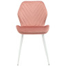 Стулья DC828 Стул мягкий, ПЫЛЬНО-РОЗОВЫЙ#G62-23 велюр, каркас металл белый КРУГЛЫЙ