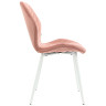 Стулья DC828 Стул мягкий, ПЫЛЬНО-РОЗОВЫЙ#G62-23 велюр, каркас металл белый КРУГЛЫЙ