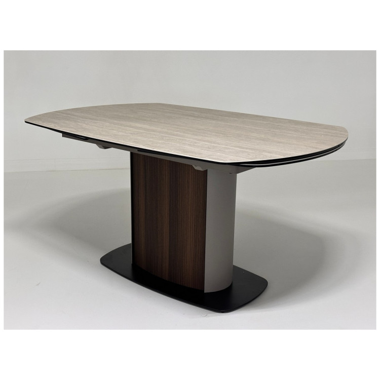 Керамические столы Стол ДАГФИН (DAGFINN) 160 цвет TL-109 боковая система раскладки, исп. керамика / КОФЕ/ ОРЕХ, ®DISAUR