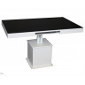 Optimata-302SJ/BL - раздвижной стол-трансформер, белый с чёрным стеклом