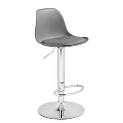 Полубарный стул Soft gray / chrome