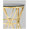 Журнальные столики 50*50 ВИВА золото стекло черное закаленное каркас нержавеющая сталь