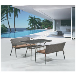 Комплект мебели из иск. ротанга T286A/S139A-W53 Brown