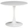 Керамические столы SQT-1K Стол обеденный керамический, белый D90, основание металл белый D60