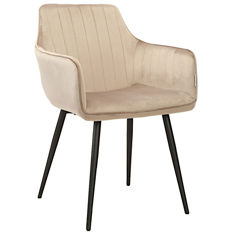 GRATTA (DC836) Стул мягкий с подлокотниками, МОККО#G62-13 велюр, каркас металл черный