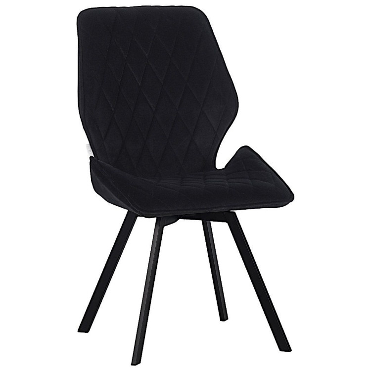 Стулья DC233 Стул мягкий поворотный 360, ЧЕРНЫЙ#M420-48 велюр, каркас металл, черный КВАДРАТ