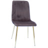Стулья C921/DC811 Стул мягкий, ШОКОЛАДНО-КОРИЧНЕВЫЙ#h49 велюр, каркас металл золото КРУГЛЫЙ