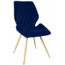 Стулья DC231 Стул мягкий поворотный 180, СИНИЙ#M420-46 велюр, каркас металл, шампань КРУГЛЫЙ