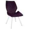 Стулья DC230 Стул мягкий, БРУСНИЧНЫЙ#M420-26 велюр, каркас металл, белый КВАДРАТ