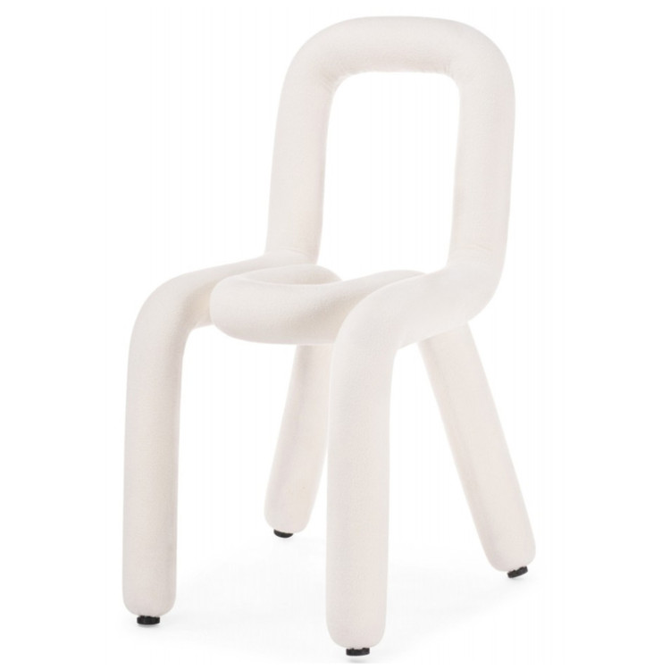 GARDEN стул на металлическом каркасе с обивкой тканью, цвет белый