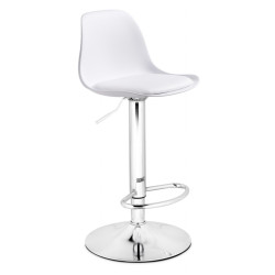 Полубарный стул Soft white / chrome