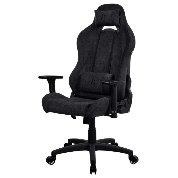 Компьютерное кресло для геймеров AROZZI TORRETTA с мягкой тканевой обивкой черного цвета