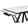 Игровые столы Марвин 160(220)х90х76 белый мрамор / черный