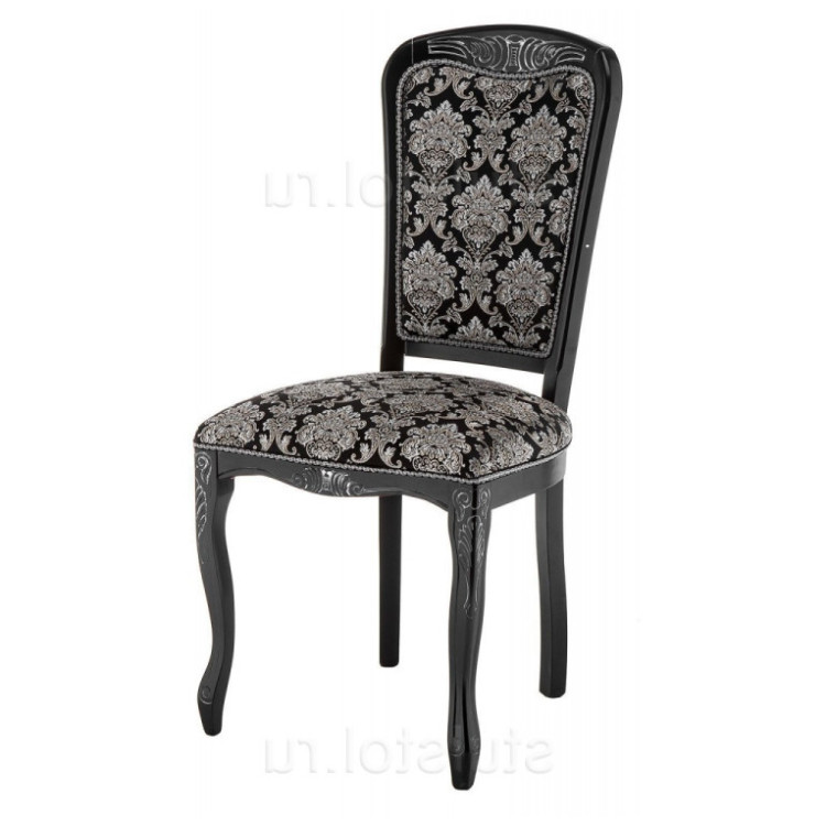 КЛЕТО стул деревянный патина серебро / черный