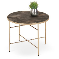 Стол журнальный Halmar ISABELLE (темный мрамор/шампань)