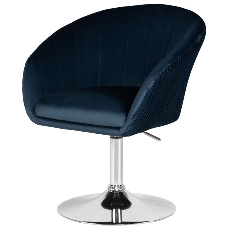 DOBRIN EDISON дизайнерское кресло с регулировкой по высоте с обивкой тканью велюр, цвет синий