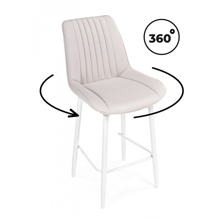 Барные стулья Седа К крутящийся молочный / белый