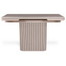 Стол обеденный GABEN 120 с керамической столешницей Prestige Beige на тумбовой опоре в цвете латте, max 180 см