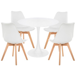 Зарту white / wood Обеденная группа