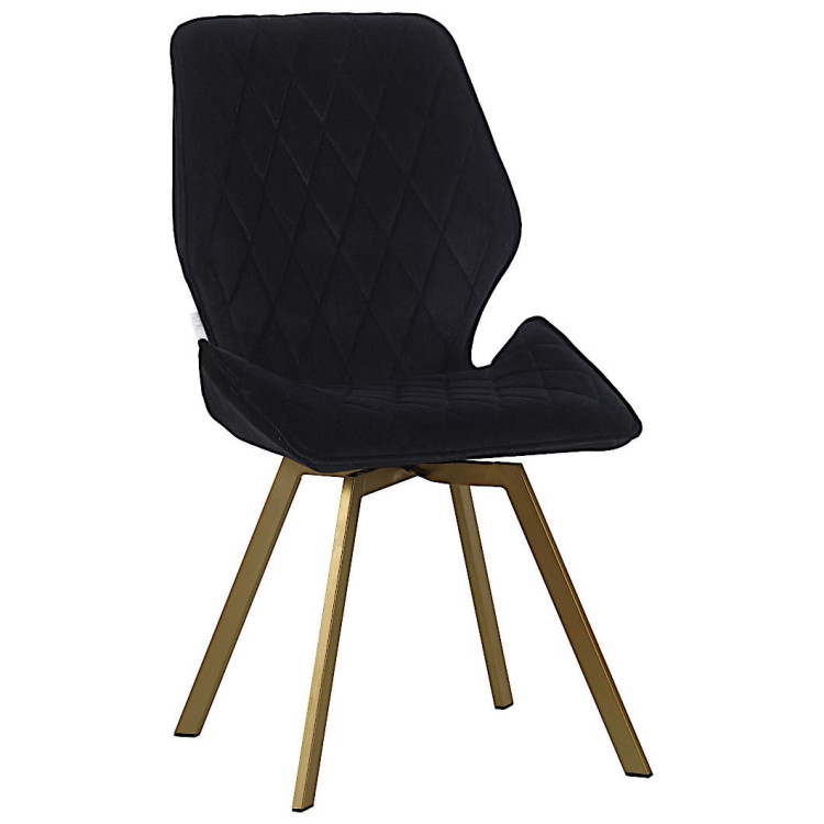 Стулья DC233 Стул мягкий поворотный 360, ЧЕРНЫЙ#M420-48 велюр, каркас металл, шампань КВАДРАТ