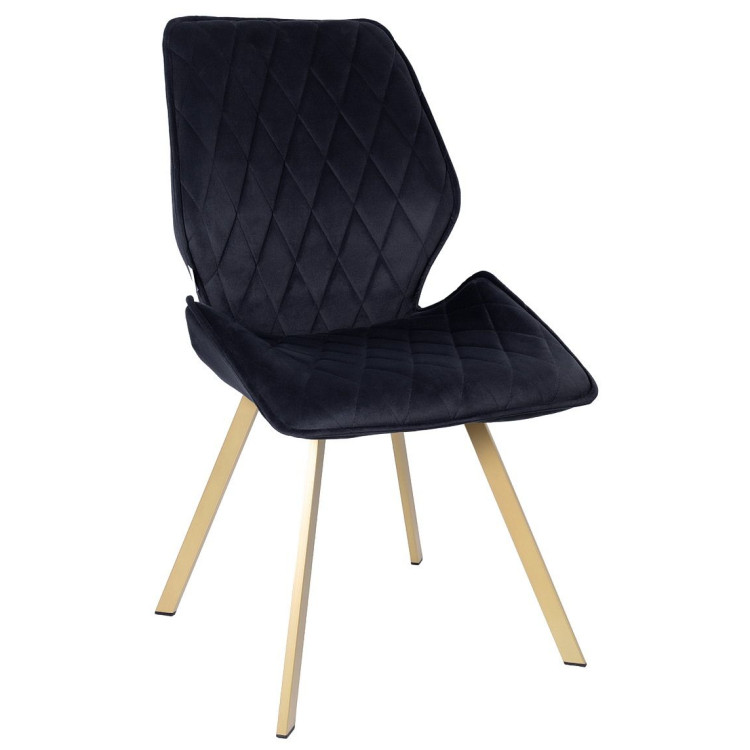 Стулья DC231 Стул мягкий поворотный 180, ГРАФИТ#M420-12 велюр, каркас металл, шампань КВАДРАТ