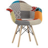 Мини-кресла Eames DSW обивка тканевая в стиле пэчворк, ножки из массива бука