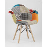 Мини-кресла Eames DSW обивка тканевая в стиле пэчворк, ножки из массива бука