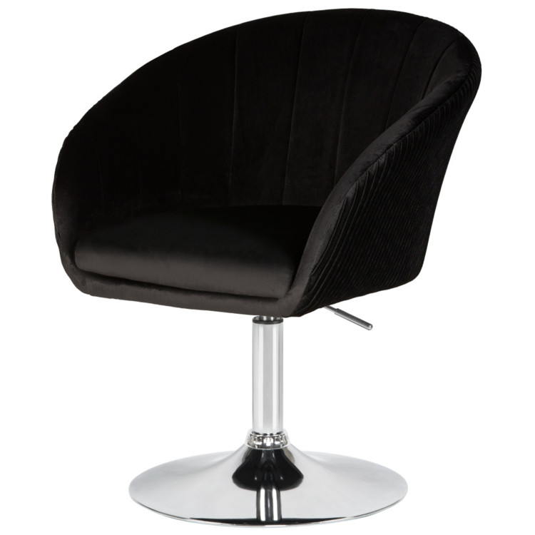 DOBRIN EDISON дизайнерское кресло с регулировкой по высоте с обивкой тканью велюр, цвет чёрный