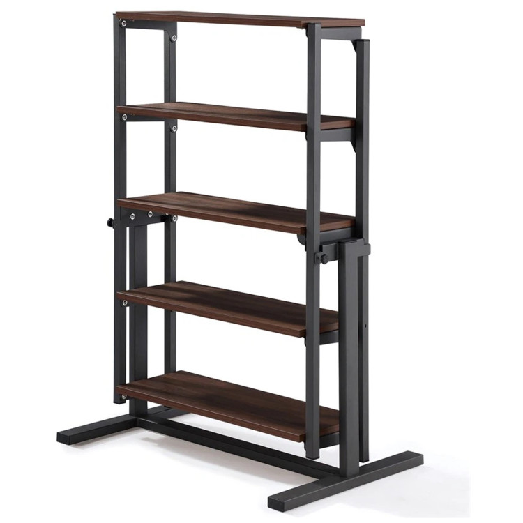 Выставочные образцы. Стол-стеллаж раскладной В2473, полки из ламинированного МДФ, цвет темный орех