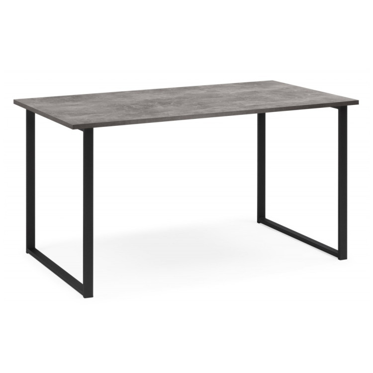 Деревянные столы ЛИМАН 140 х 80 бетон светлый / черный матовый