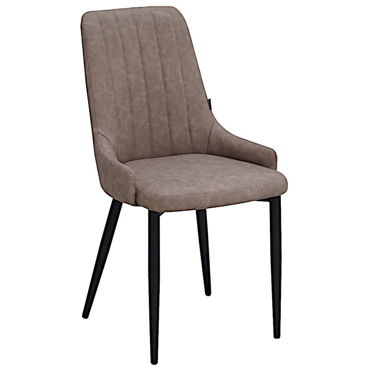 Стулья FYC218/DC218 Стул мягкий, КОРИЧНЕВЫЙ экокожа, каркас металл черный