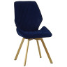 Стулья DC233 Стул мягкий поворотный 360, СИНИЙ#M420-46 велюр, каркас металл, шампань КВАДРАТ