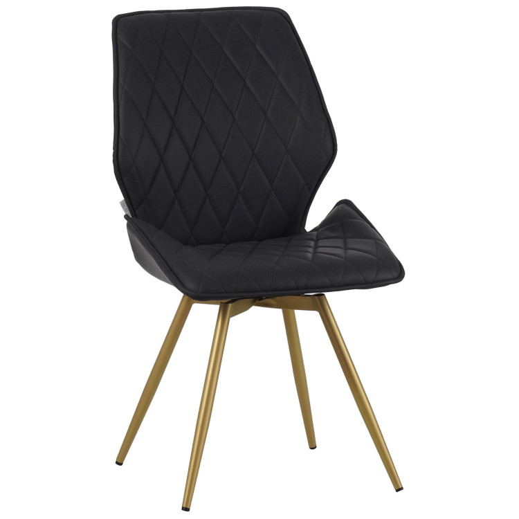 Стулья DC231 Стул мягкий поворотный 180, СЕРЫЙ экокожа, каркас металл, шампань КРУГЛЫЙ