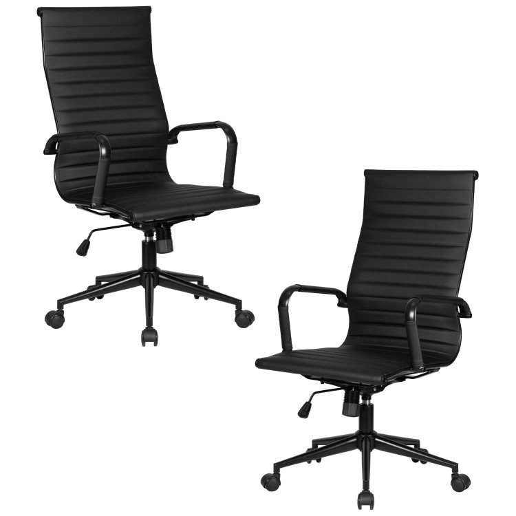 Кресла руководителя Набор 2 шт Офисное кресло для руководителей DOBRIN CLARK SIMPLE BLACK, чёрный