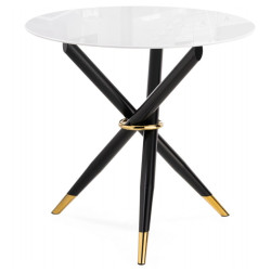 ROCK 100 белый / черный стеклянный обеденный стол