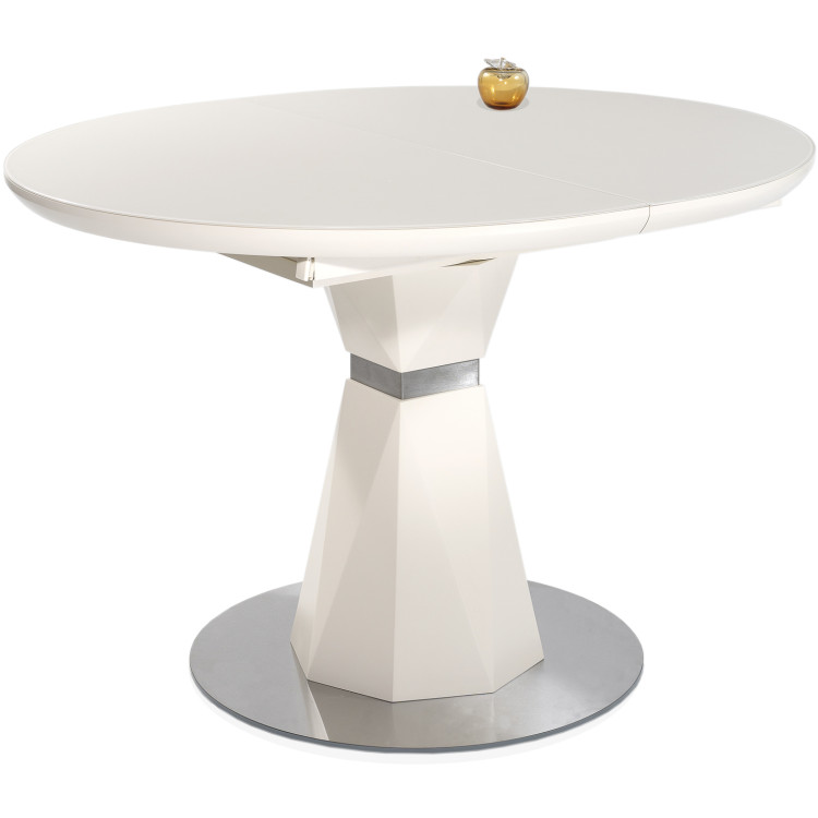 ДАЙМОНД С-110 раздвижной обеденный стол со стеклянной столешницей овальной формы, вставка бабочка полуавтомат