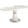 ДАЙМОНД С-110 раздвижной обеденный стол со стеклянной столешницей овальной формы, вставка бабочка полуавтомат